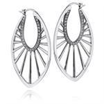Majesty black oxidized rhodium silver ear creoles by Izabel Camille